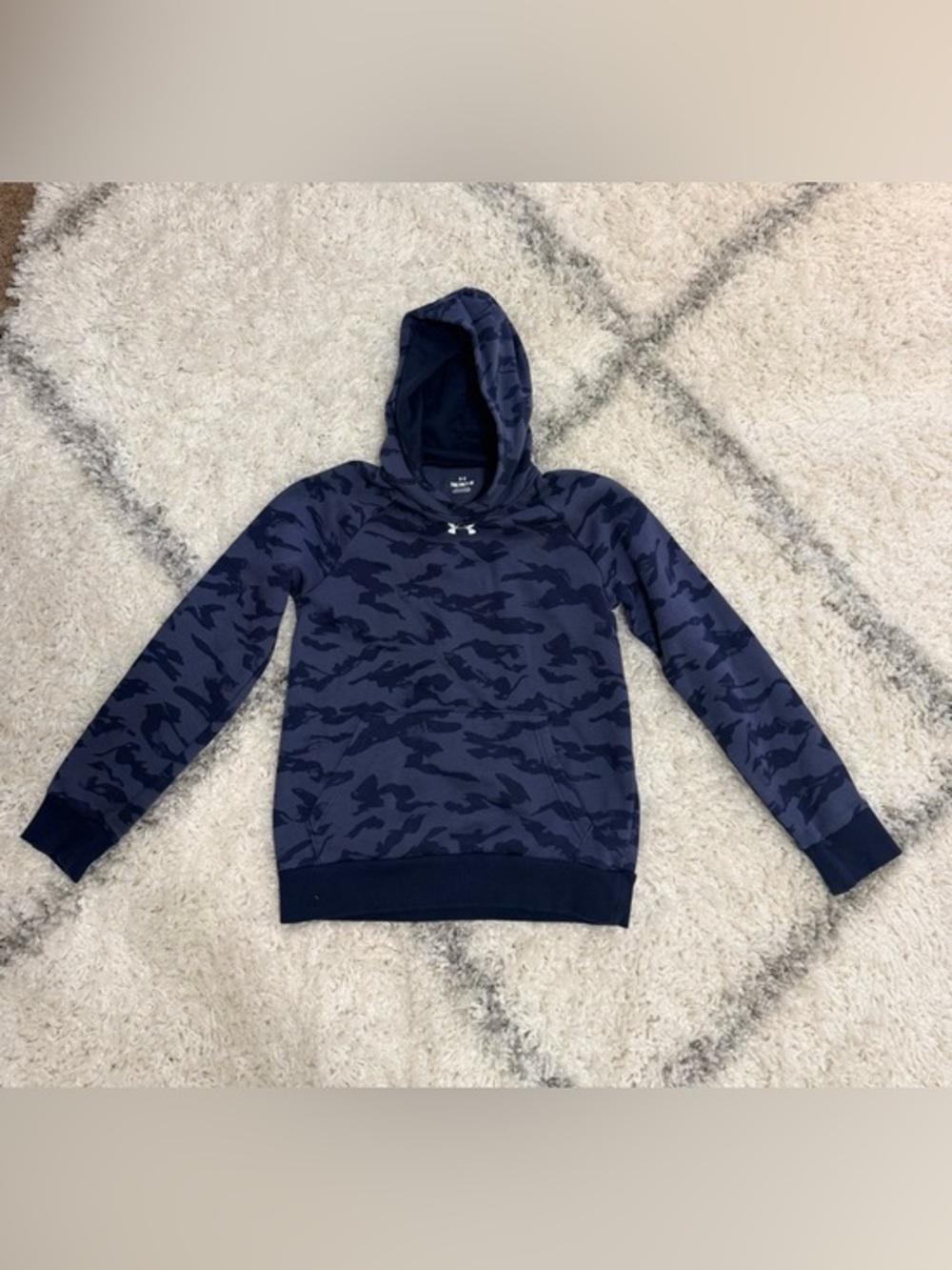 Under Armour Boys Navy Camo Pullover Hoodie
